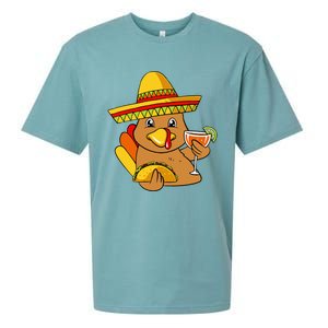 Festive Turkey Taco Celebrate Thanksgiving with Mexican Flavors Sueded Cloud Jersey T-Shirt