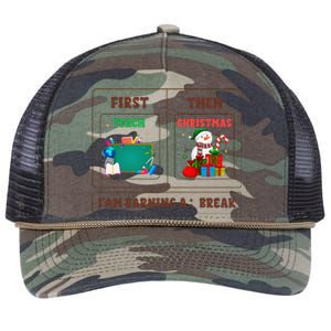 First Teach Then Christmas I Am Earning A Break Teachers Retro Rope Trucker Hat Cap