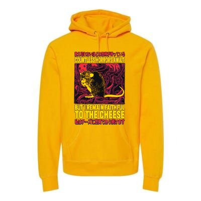 Faithful To The Cheese Japanese Horror Rat Premium Hoodie