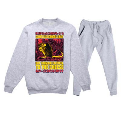 Faithful To The Cheese Japanese Horror Rat Premium Crewneck Sweatsuit Set