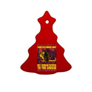 Faithful To The Cheese Japanese Horror Rat Ceramic Tree Ornament