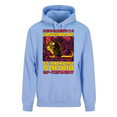 Faithful To The Cheese Japanese Horror Rat Unisex Surf Hoodie