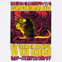 Faithful To The Cheese Japanese Horror Rat Flat Bill Trucker Hat