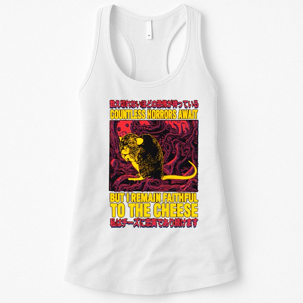 Faithful To The Cheese Japanese Horror Rat Womens Tank Top