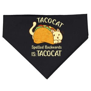 Funny TacoCat Tacocat Spelled Backward Is Tacocat USA-Made Doggie Bandana