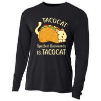 Funny TacoCat Tacocat Spelled Backward Is Tacocat Cooling Performance Long Sleeve Crew