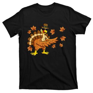 Funny Thanksgiving Turkey Dab Dance Pilgrim Costume T-Shirt