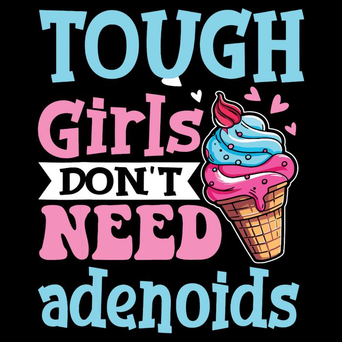 Funny Tonsillectomy Tough Girl Dont Need Adenoids Tonsil Out Flat Bill Trucker Hat