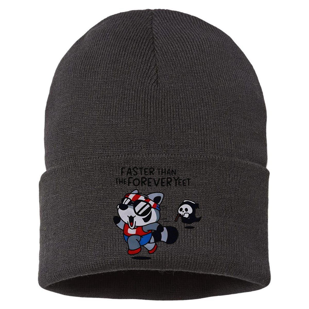 Faster Than The Forever Yeet Run Away Faster Sustainable Knit Beanie
