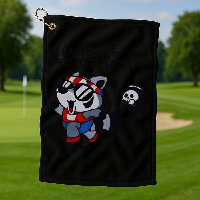 Faster Than The Forever Yeet Run Away Faster Golf Towel