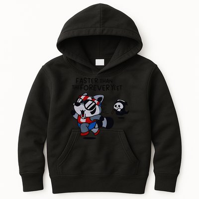 Faster Than The Forever Yeet Run Away Faster Kids Hoodie