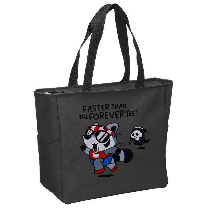 Faster Than The Forever Yeet Run Away Faster Zip Tote Bag
