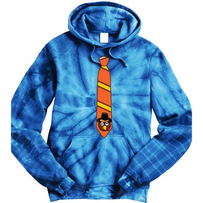 Funny Thanksgiving Tie Turkey Graphic Minimalist Tie Dye Hoodie