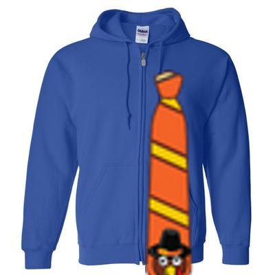 Funny Thanksgiving Tie Turkey Graphic Minimalist Full Zip Hoodie