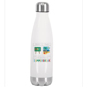 First Teach Then Beach Teacher I Am Earning A Summerbreak Stainless Steel Insulated Water Bottle