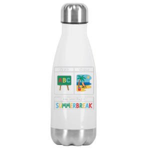 First Teach Then Beach Teacher I Am Earning A Summerbreak Stainless Steel Insulated Water Bottle