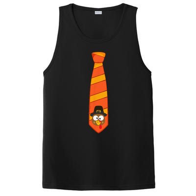 Funny Thanksgiving Tie With Turkey For Family Dinner PosiCharge Competitor Tank