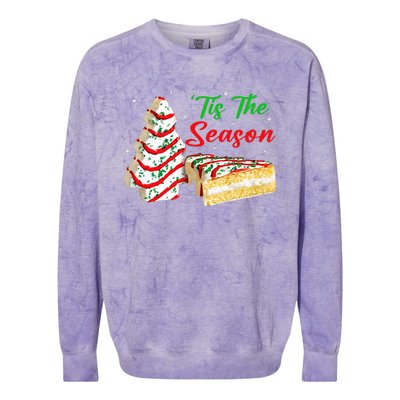 Funny Tis The Season Design Christmas Tree Cakes Debbie Colorblast Crewneck Sweatshirt