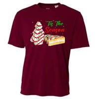 Funny Tis The Season Design Christmas Tree Cakes Debbie Cooling Performance Crew T-Shirt