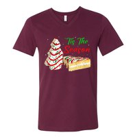 Funny Tis The Season Design Christmas Tree Cakes Debbie V-Neck T-Shirt