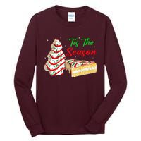 Funny Tis The Season Design Christmas Tree Cakes Debbie Tall Long Sleeve T-Shirt