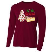 Funny Tis The Season Design Christmas Tree Cakes Debbie Cooling Performance Long Sleeve Crew