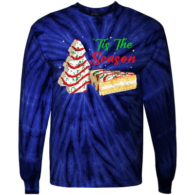 Funny Tis The Season Design Christmas Tree Cakes Debbie Tie-Dye Long Sleeve Shirt