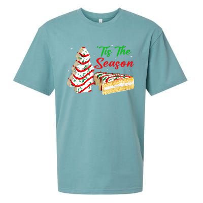 Funny Tis The Season Design Christmas Tree Cakes Debbie Sueded Cloud Jersey T-Shirt