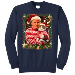 Funny Trufunny Trump Christmas Smp Christmas Sweater For Cat Lovers Xmas Pajamas Tall Sweatshirt