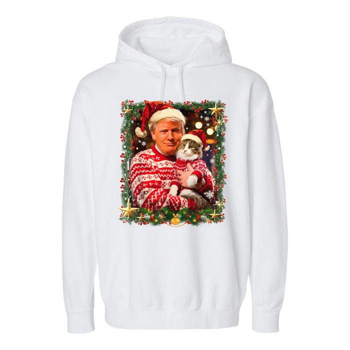 Funny Trufunny Trump Christmas Smp Christmas Sweater For Cat Lovers Xmas Pajamas Garment-Dyed Fleece Hoodie