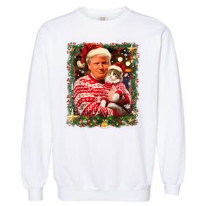 Funny Trufunny Trump Christmas Smp Christmas Sweater For Cat Lovers Xmas Pajamas Garment-Dyed Sweatshirt