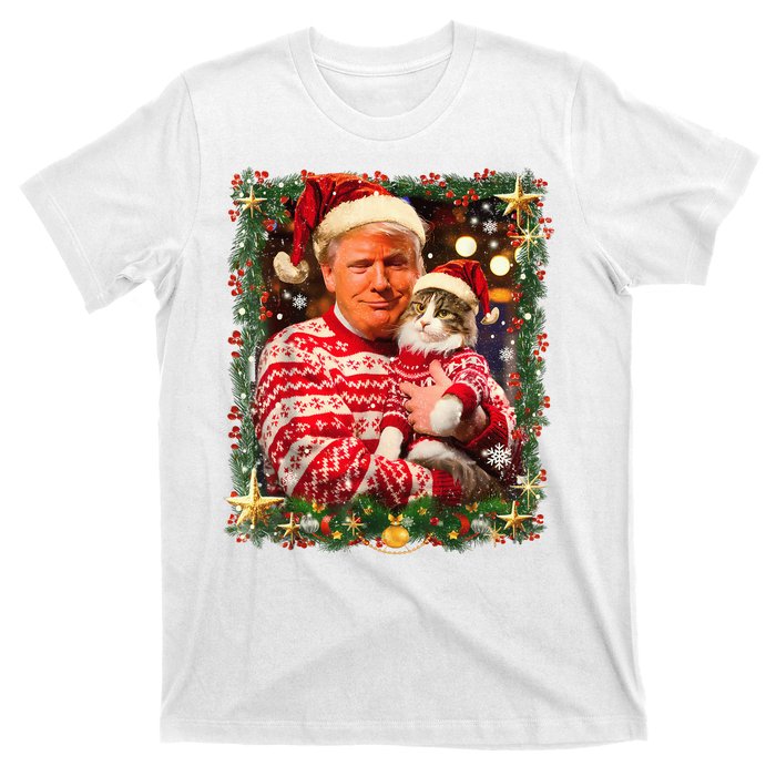 Funny Trufunny Trump Christmas Smp Christmas Sweater For Cat Lovers Xmas Pajamas T-Shirt