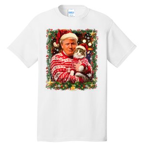 Funny Trufunny Trump Christmas Smp Christmas Sweater For Cat Lovers Xmas Pajamas Tall T-Shirt