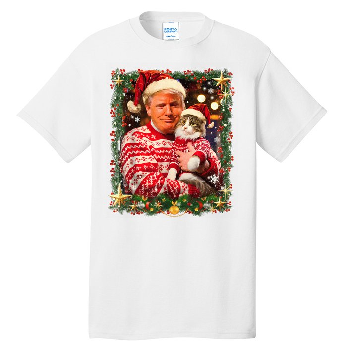 Funny Trufunny Trump Christmas Smp Christmas Sweater For Cat Lovers Xmas Pajamas Tall T-Shirt