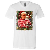 Funny Trufunny Trump Christmas Smp Christmas Sweater For Cat Lovers Xmas Pajamas V-Neck T-Shirt