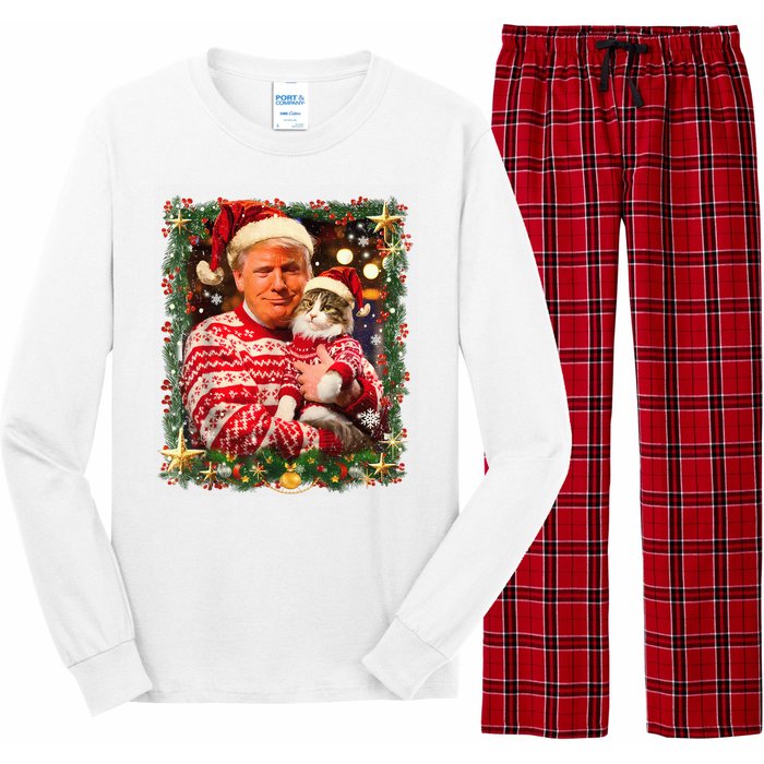 Funny Trufunny Trump Christmas Smp Christmas Sweater For Cat Lovers Xmas Pajamas Long Sleeve Pajama Set