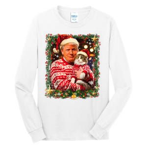 Funny Trufunny Trump Christmas Smp Christmas Sweater For Cat Lovers Xmas Pajamas Tall Long Sleeve T-Shirt