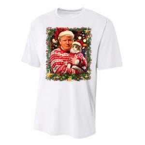 Funny Trufunny Trump Christmas Smp Christmas Sweater For Cat Lovers Xmas Pajamas Performance Sprint T-Shirt