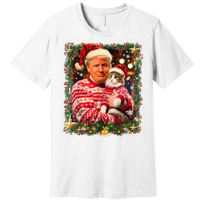 Funny Trufunny Trump Christmas Smp Christmas Sweater For Cat Lovers Xmas Pajamas Premium T-Shirt