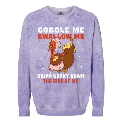 Funny Thanksgiving Turkey Feast Foodie Gift Colorblast Crewneck Sweatshirt