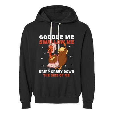 Funny Thanksgiving Turkey Feast Foodie Gift Garment-Dyed Fleece Hoodie