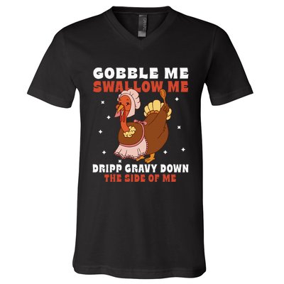 Funny Thanksgiving Turkey Feast Foodie Gift V-Neck T-Shirt