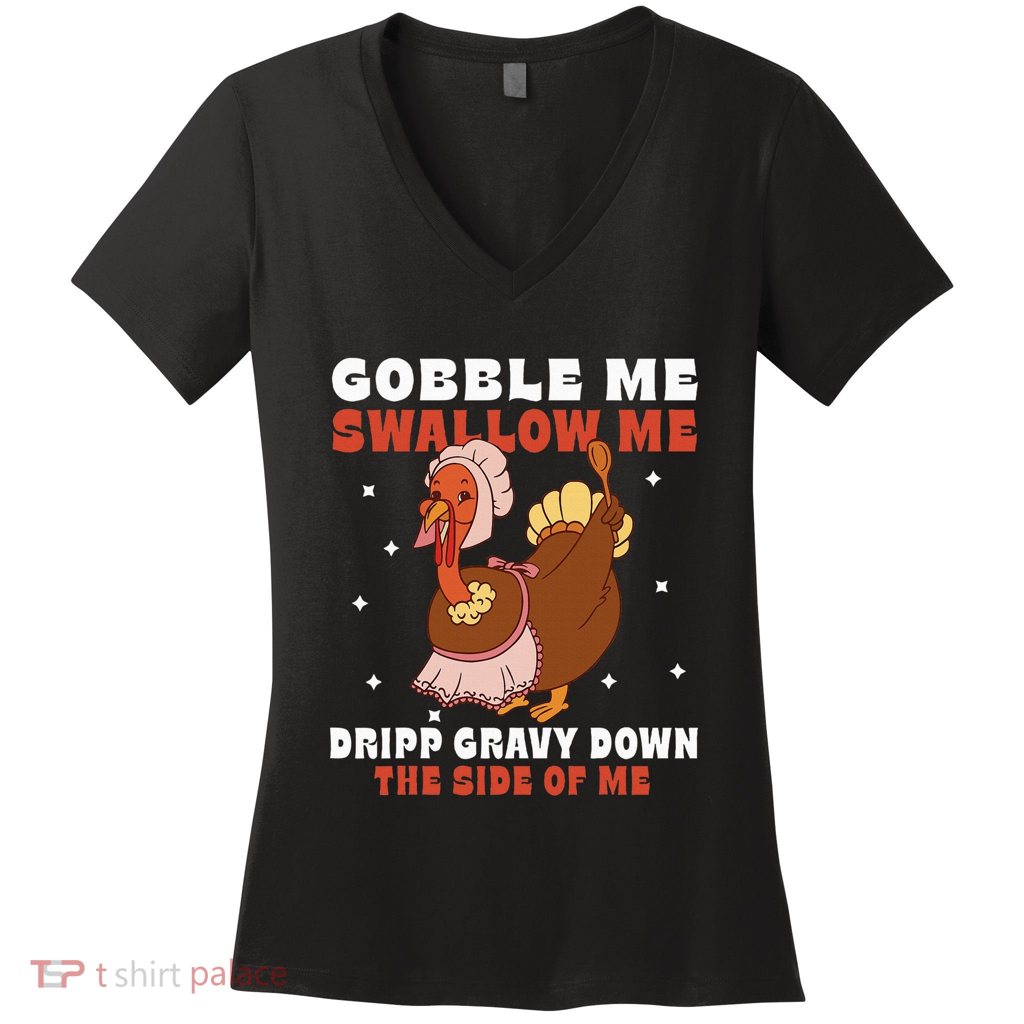Funny Thanksgiving Turkey Feast Foodie Gift Women's V-Neck T-Shirt