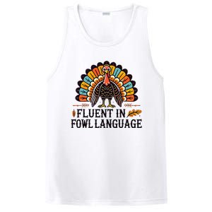 Funny Thanksgiving Turkey Fluent In Fowl Language PosiCharge Competitor Tank