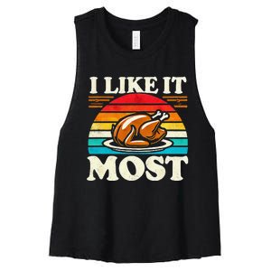 Funny Thanksgiving Turkey Lover Cooking Preference Women's Racerback Cropped Tank