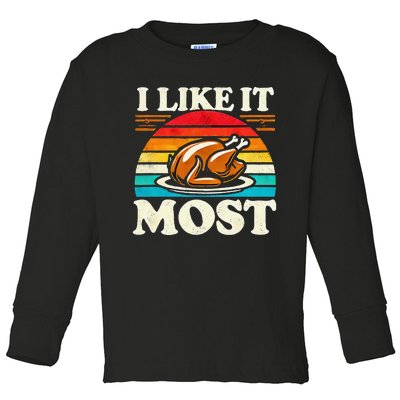 Funny Thanksgiving Turkey Lover Cooking Preference Toddler Long Sleeve Shirt