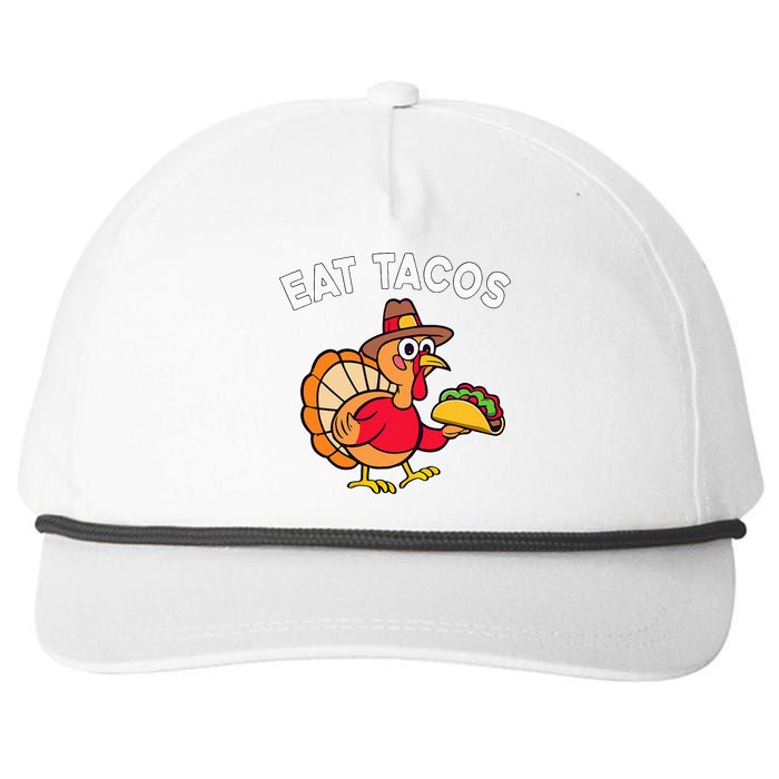 Funny Thanksgiving Turkey Eat Tacos Mexican Thanksgiving Fun Snapback Five-Panel Rope Hat