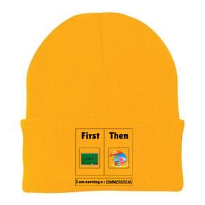 First Teach Then Beach First Teach Then Beach Funny Teacher Knit Cap Winter Beanie