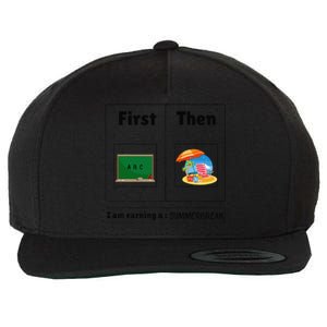 First Teach Then Beach First Teach Then Beach Funny Teacher Wool Snapback Cap