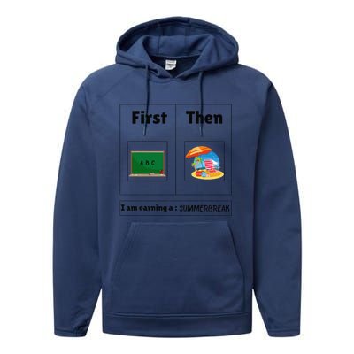 First Teach Then Beach First Teach Then Beach Funny Teacher Performance Fleece Hoodie